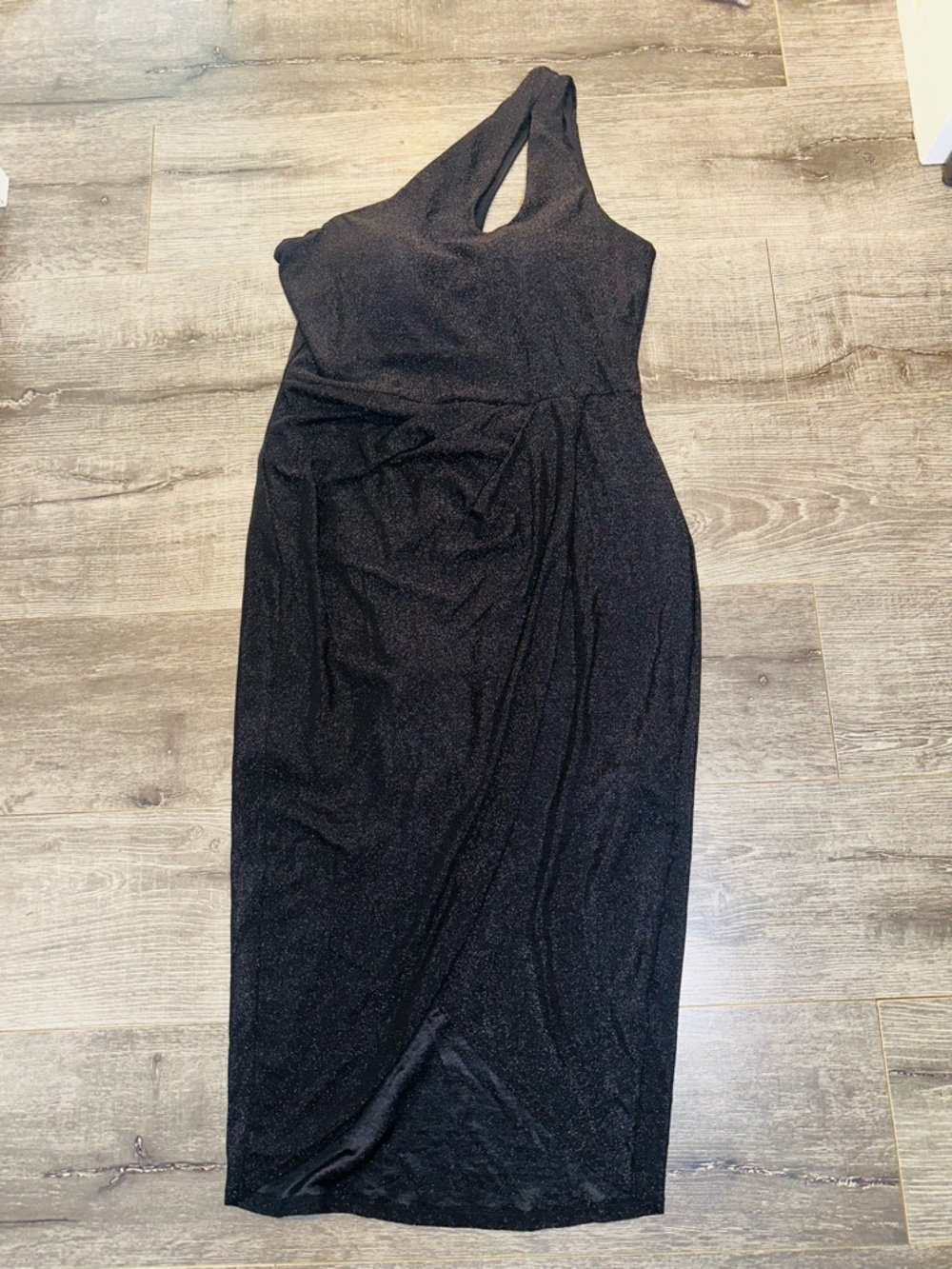 Slimers Built In Shapewear BodyCon Midi One-Shoulder Evening Dress